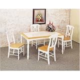 5 Piece Natural-White Dinette Set By Coaster Furniture