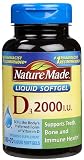 Nature Made, Vitamin D3 2,000 I.U. Liquid Softgels, 250-Count