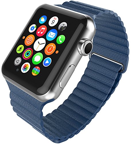 (WATCH IS NOT INCLUDED) Apple Watch Strap Band - E LV Apple Watch 42 MM - Strap Band High Quality Premium Strap Band Accessories for Apple Watch 42 MM with [ADAPTER] to install - DARK BLUE