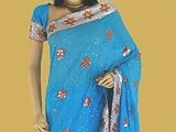 GEORGETTE BLUE BOLLYWOOD COLLECTION PARTY SARI SAREE