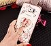 Note 7 Floral Crystal TPU Case-Auroralove Soft Slim Bling Plating Rubber Bumper Cover for Galaxy Note 7 with Rhinestone Diamond Element Detachable 360 Ring Stand for Girls Women(Rose Gold+Pink)