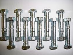 10 Pack, Shear Pins & Nuts for Ariens 510015, 51001500. Also replaces Snapper 1-3865, 9-1550.