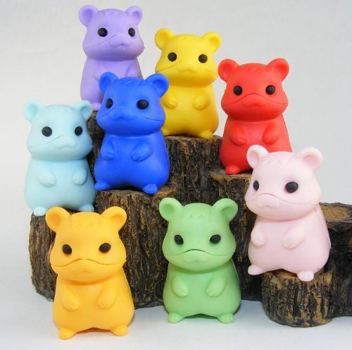 New in January 2011-8pcs Japanese Iwako Hamster Erasers