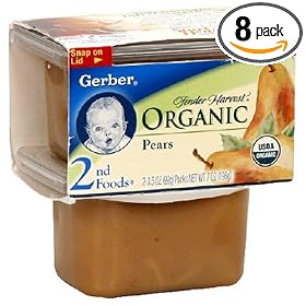 51KIzcHDVZL. SL500 AA280 PIbundle 8,TopRight,0,0 AA280 SH20  Gerber 2nd Foods Tender Harvest Organic Pears, 2 Count, 3.5 Ounce Units