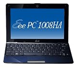 Asus Eee PC 1008HA Seashell Netbook, Midnight Blue (Intel 1.66 GHz, 1 GB RAM, 160 GB HDD, 10 inch screen)