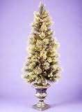 5′ Pre-Lit Carolina Pine Potted Entrance Artificial Christmas Tree -Clear Lights