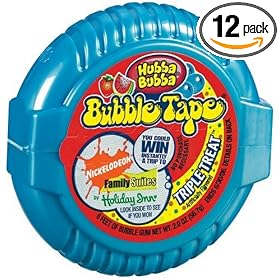 Hubba Bubba Bubble Tape Triple Treat Bubble Gum - 12 / Box