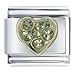 August Peridot Birthstone Heart Italian Charms Bracelet Link
