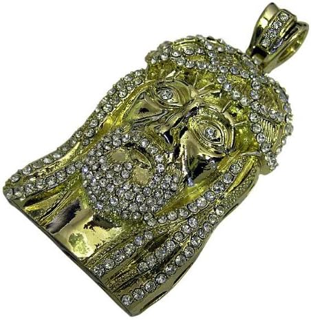 Jay Z style JESUS PEICE Bling Iced out pendant &amp; hiphop chain