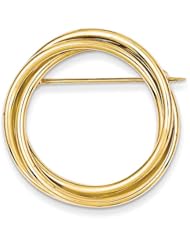 14k Yellow Gold Circle Pin. Metal Wt- 3.44g