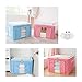 66L Storage Box with See-through Window, Tune Up Durable Oxford Fabric Foldable Steel Shelf Lidded Storage Box (Light Blue)