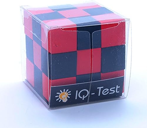 3x3x3 Snake Cube 1.8" Wooden Puzzle Red &amp; Black Checker Twisty Toy Serpent Cube