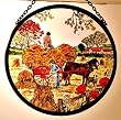 Harvesting Scene in Stained Glass By Winged Heart