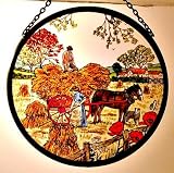 Harvesting Scene in Stained Glass By Winged Heart