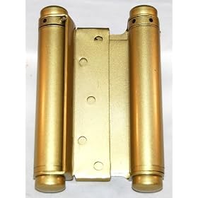 6" Heavy Duty Brass Double Action Spring Hinges Adjustable Tension Pair