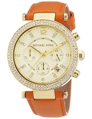 Michael Kors MK2279 Ladies Gold and Orange Parker Chronograph Watch