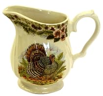 Churchill China Thanksgiving Full Color Turkey Creamer and Covered Sugar Set