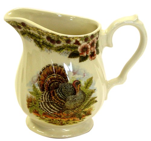 Churchill China Thanksgiving Full Color Turkey Creamer and Covered Sugar Set