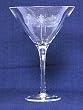 Individually Hand Etched Dragonfly Martini Glass 8 1/4"H Set / 4
