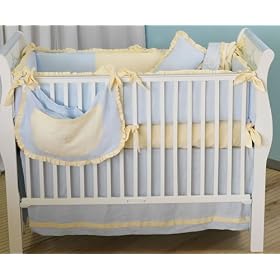 Blue Monogram Crib Bedding - Four Piece Set