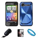 Blue Metallic Cosmo Wave Design Protective Snap-On Case Cover for HTC Droid ....