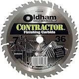 Oldham 725C436 Contractor 7-1/4-Inch 36 Tooth ATB Finishing Saw Blade with 5/8-Inch and Diamond Knockout Arbor