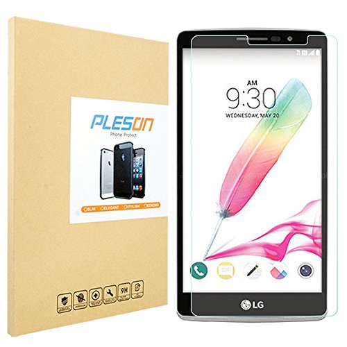 LG G Stylo Screen Protector/LG G4 Stylus Screen Protector, PLESONÂ® LG G Stylo Screen Protector Tempered Glass Screen Protector for LG G4 Stylus&LG G Stylo, 99.9% HD 0.3mm 9H Hardness-Lifetime Warranty