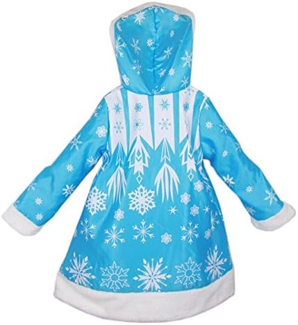 Snow Queen Elsa Hoodie Overcoat Coat for Girls Kids 4-10 Years (L)