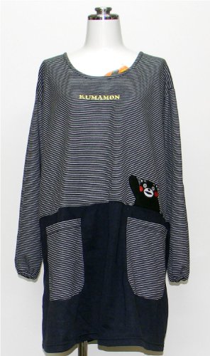 くまモン ニット アップリケ割烹着 Lサイズ ネイビー 1134192LN