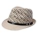 Elee Unisex Kids Straw Short Brim Trilby Fedora Cap Jazz Hat Sunhat with Leather Belt