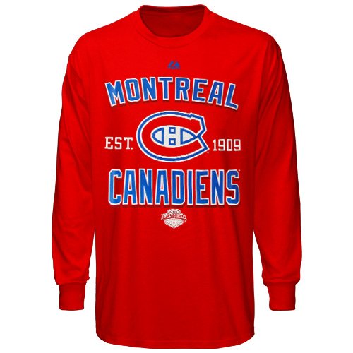 Majestic Montreal Canadiens Athletic Streamline Long Sleeve T-Shirt - Red (XX-Large)