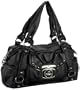 KATHY Van Zeeland French Kiss Satchel,Black,one size