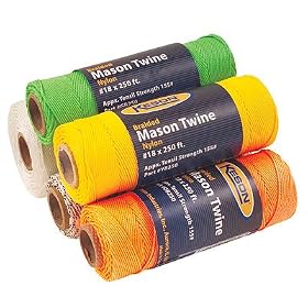 Keson BWB500 12-pack #18 Black and White Braided Nylon Mason Line, 500-ft, 155-lb Tensile Strength by KESON