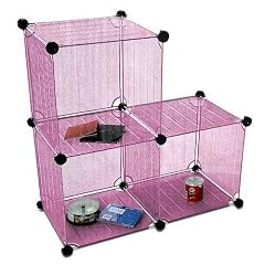 3tlg. W�rfel Regalsystem Metallregal Cube - Pink