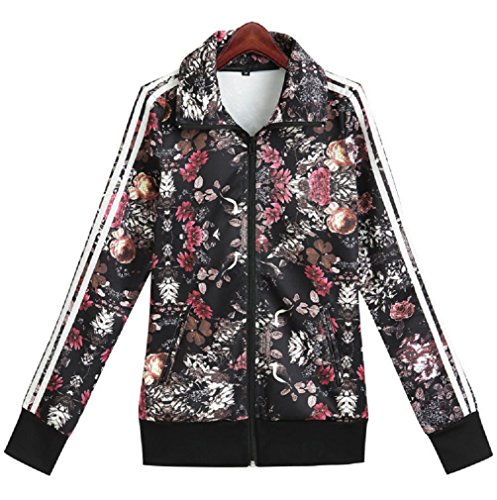 レディース セットアップ 花柄 ジップアップ ジャージ　オリジナルBAGセット#1003