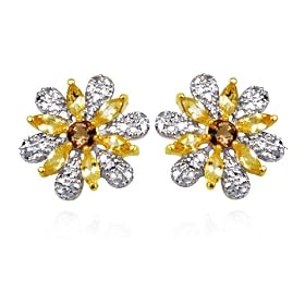 18k Yellow Gold Overlay Sterling Silver Citrine 4x2mm, Smoky Quartz 3.5mm and... by Amazon.com Collection