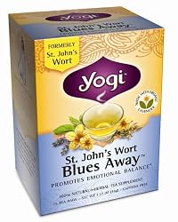 Yogi St. John's Wort Blues Away, Herbal Tea Supplement, 16-Count Tea Bags (Pack of 6)