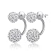 Hotshopping Fashion Jewelry Shamballa 925 Sterling Silver Double Hoop Ball Stud Earrings for Lovers (8mm)