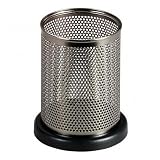(Price/EA)Pencil Holder, 3-1/2x3-1/2x4-1/2, Black/Gun Metal