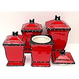 Tuscany Hand Painted Red Ruffle 4pcs Canister Set, 85201 by ACK