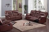 3pc Traditional Modern Sectional Recliner Leather Sofa Set, MH-4723-S2