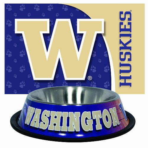 Washington Huskies Pet Bowl and Mat Combo