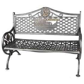 Oakland Living 6042AP God Bless America Bench with an Antique Pewter Finish