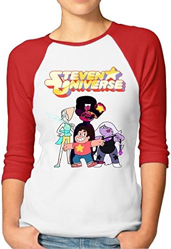 HUASHL Women's Steven Universe Customized Cool Raglan Baseball T-Shirt Red L
