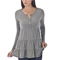 Mossimo Supply Co. Juniors Henley Tiered Shirt - Heather Grey