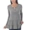 Mossimo Supply Co. Juniors Henley Tiered Shirt - Heather Grey