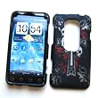 HTC EVO 3D (Sprint) Rubberized Snap On Protector Hard Case "Cross 'N Skulls" Design