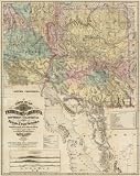 1872 LARGE WALL MAP NEVADA, ARIZONA NM & CA