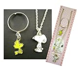 Peanuts Snoopy Jewelry - Snoopy Necklace + Woodstock Ring (Silver Chain)
