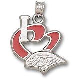 Atlanta Hawks NBA I Heart Logo 3/4 Enamel Pendant (Silver)